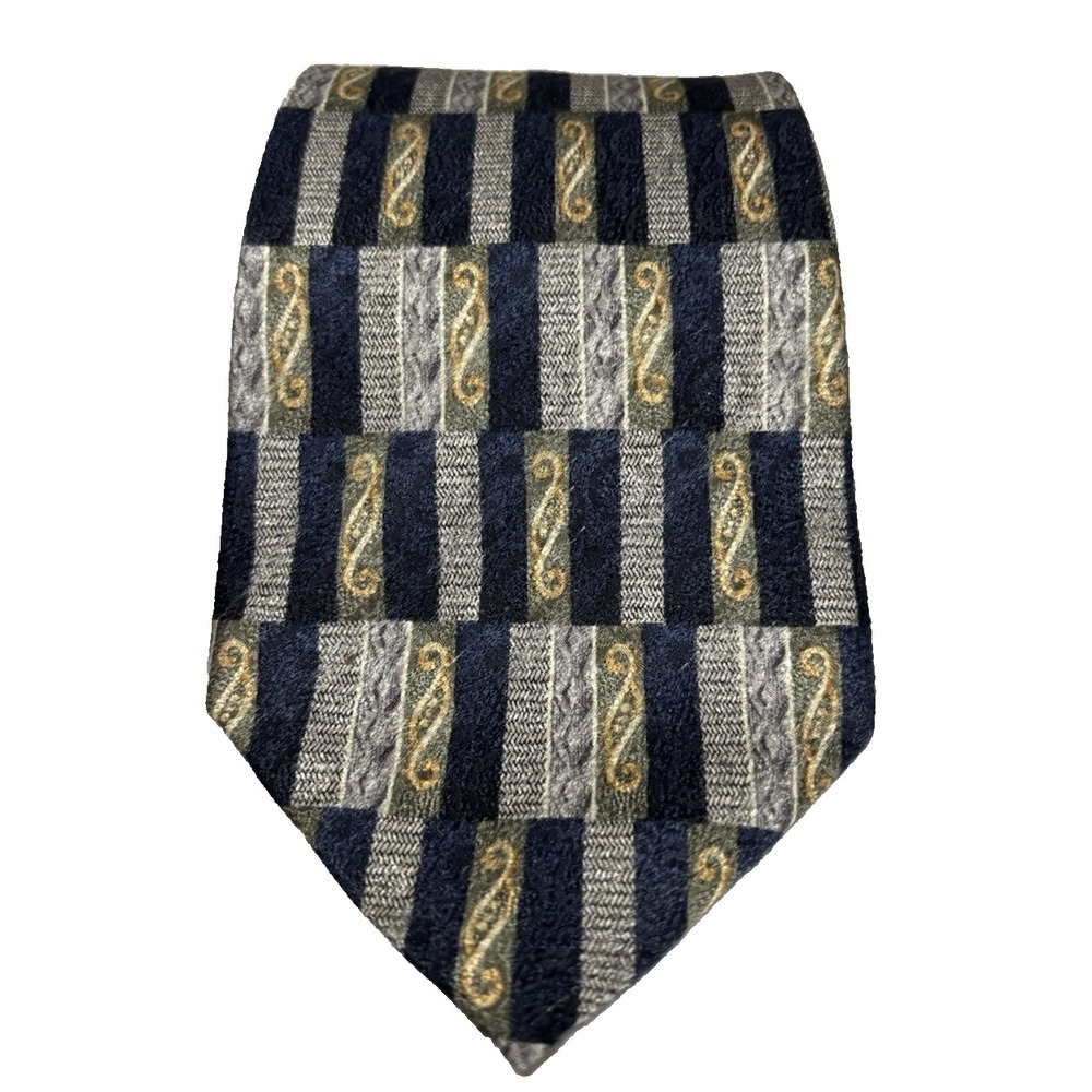 Stafford Executive Men's 100% Silk Tie Navy Gold USA Business Office Corporate